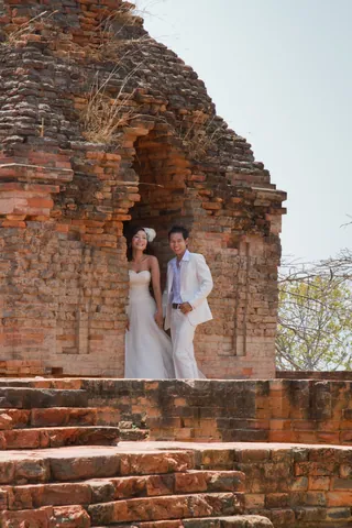Bridal Couple at Cham Temples, Phan Thiet