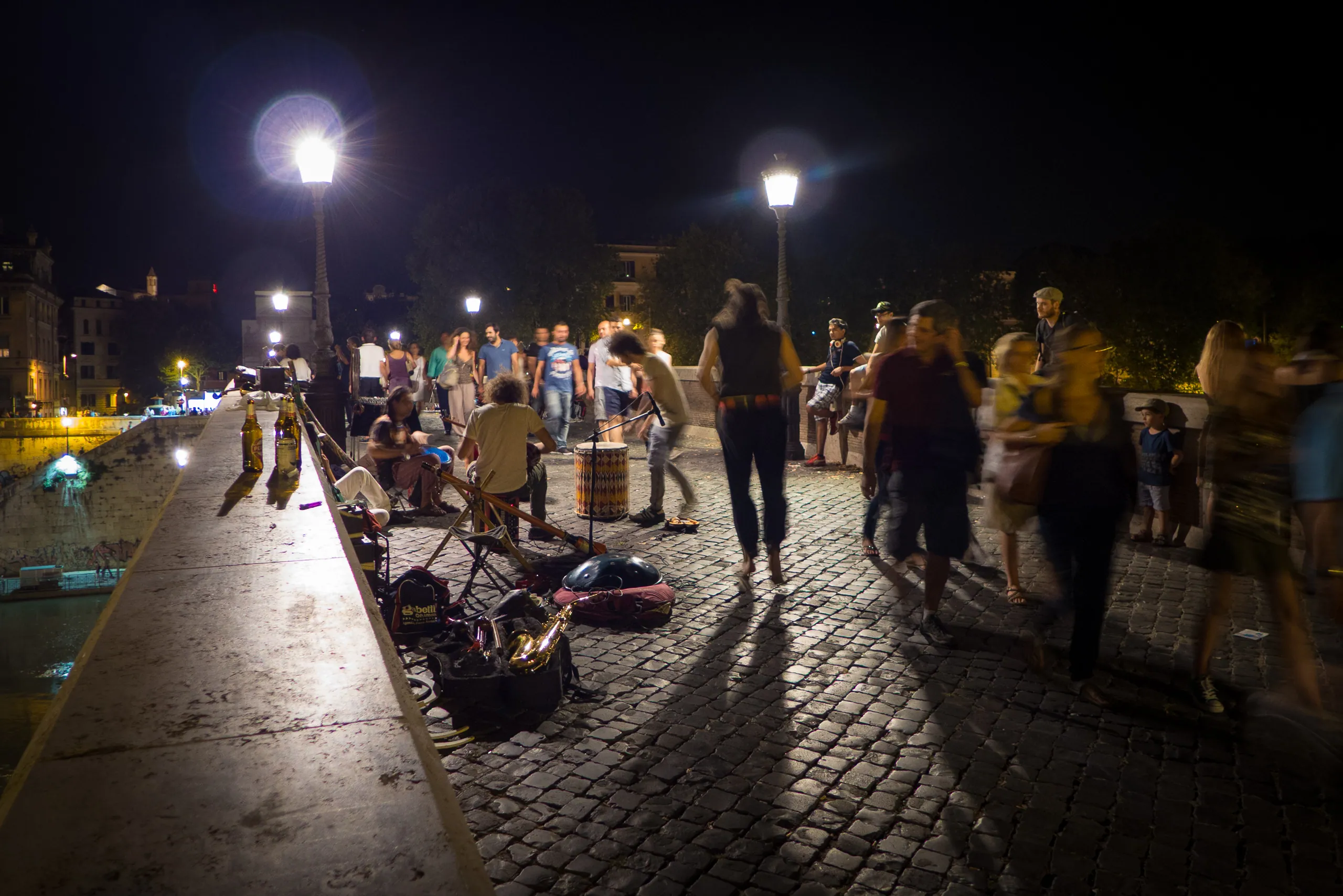 Night time on the Ponte Sisto, Rome