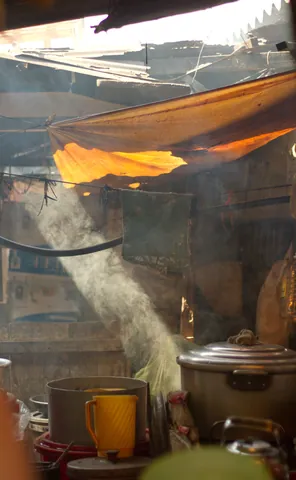 Light shaft through steam, Hoi An Central Market