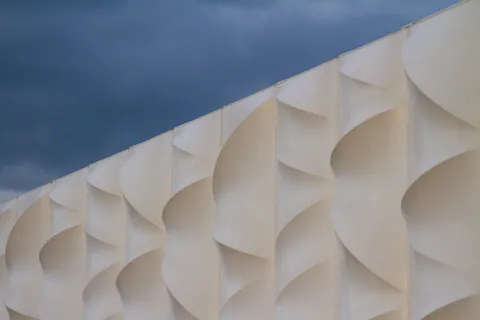 Basketball Arena against the stormy sky, Olympic Park
