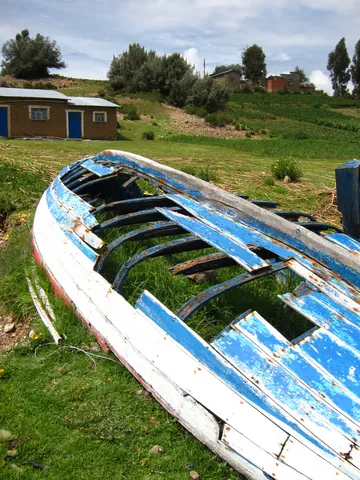Old fishing boat, Lake Titicaca