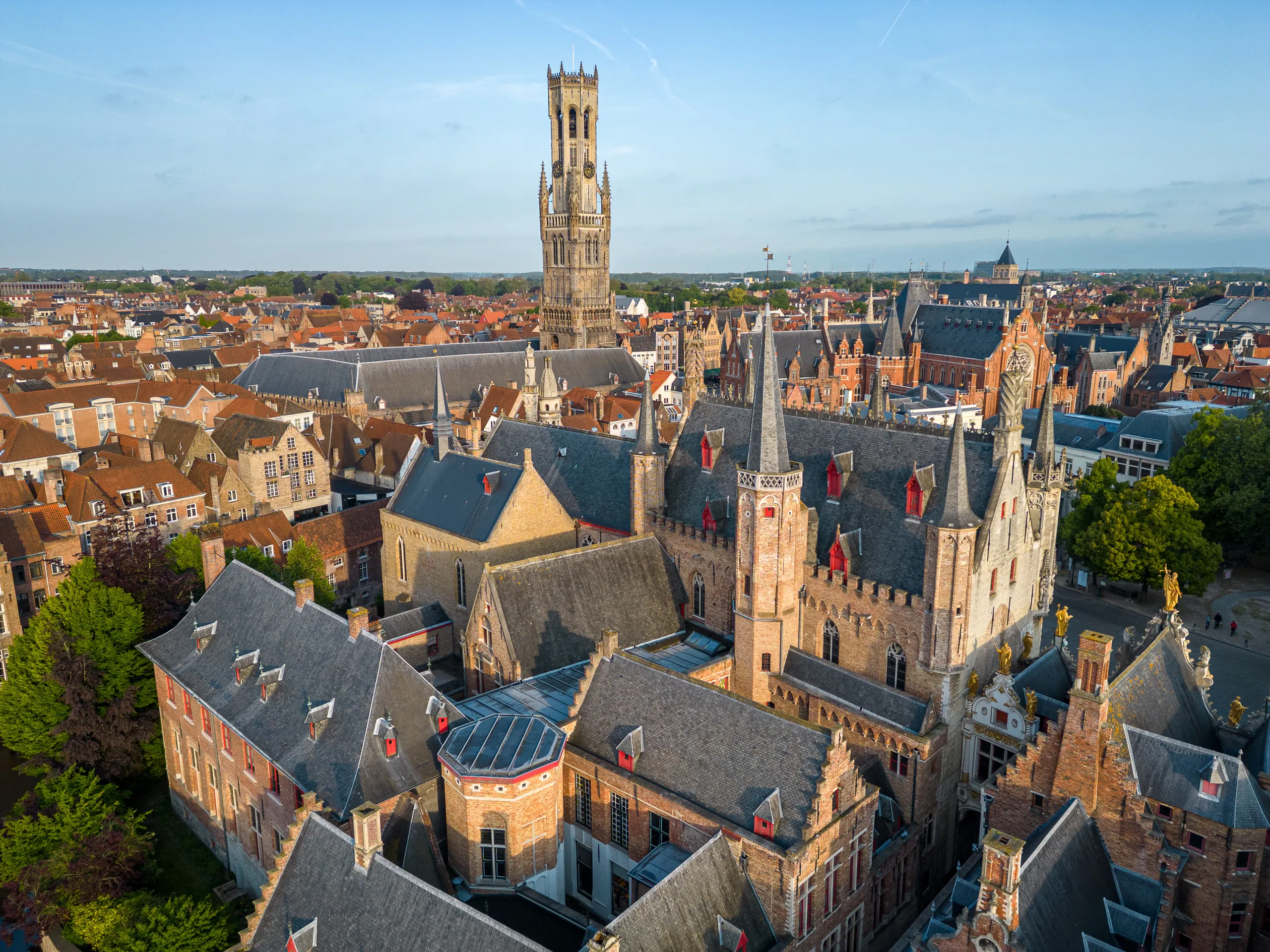 The Belfry over the roofs of the City Hall, Bruges