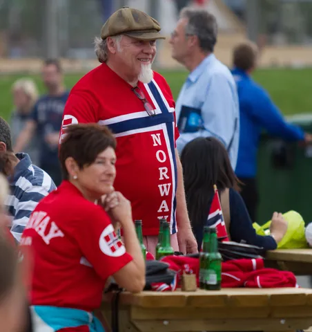 Norway Fans outside the Copper Box, Olympic Park