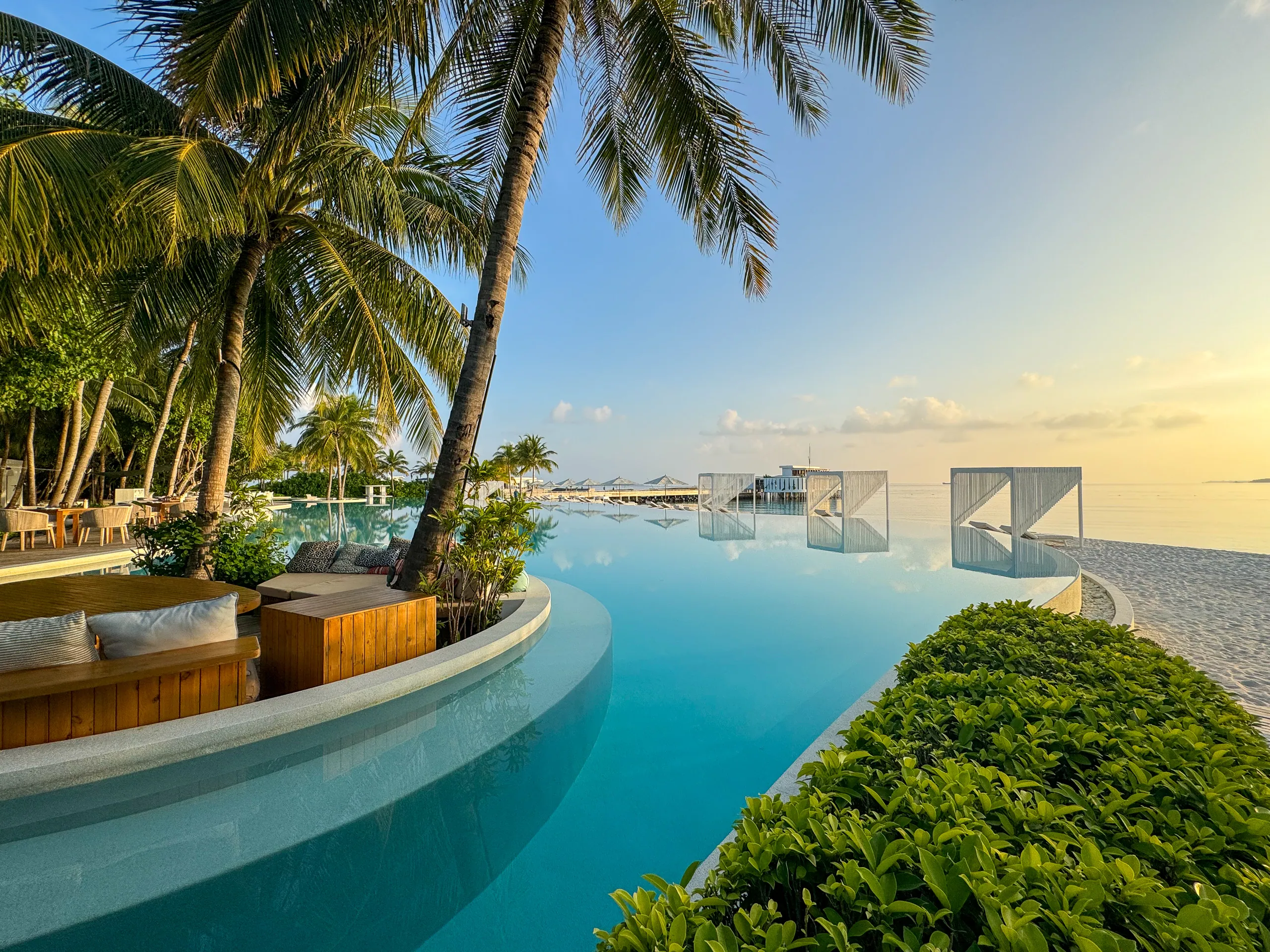 Main Pool Sunset @ Amilla Maldives
