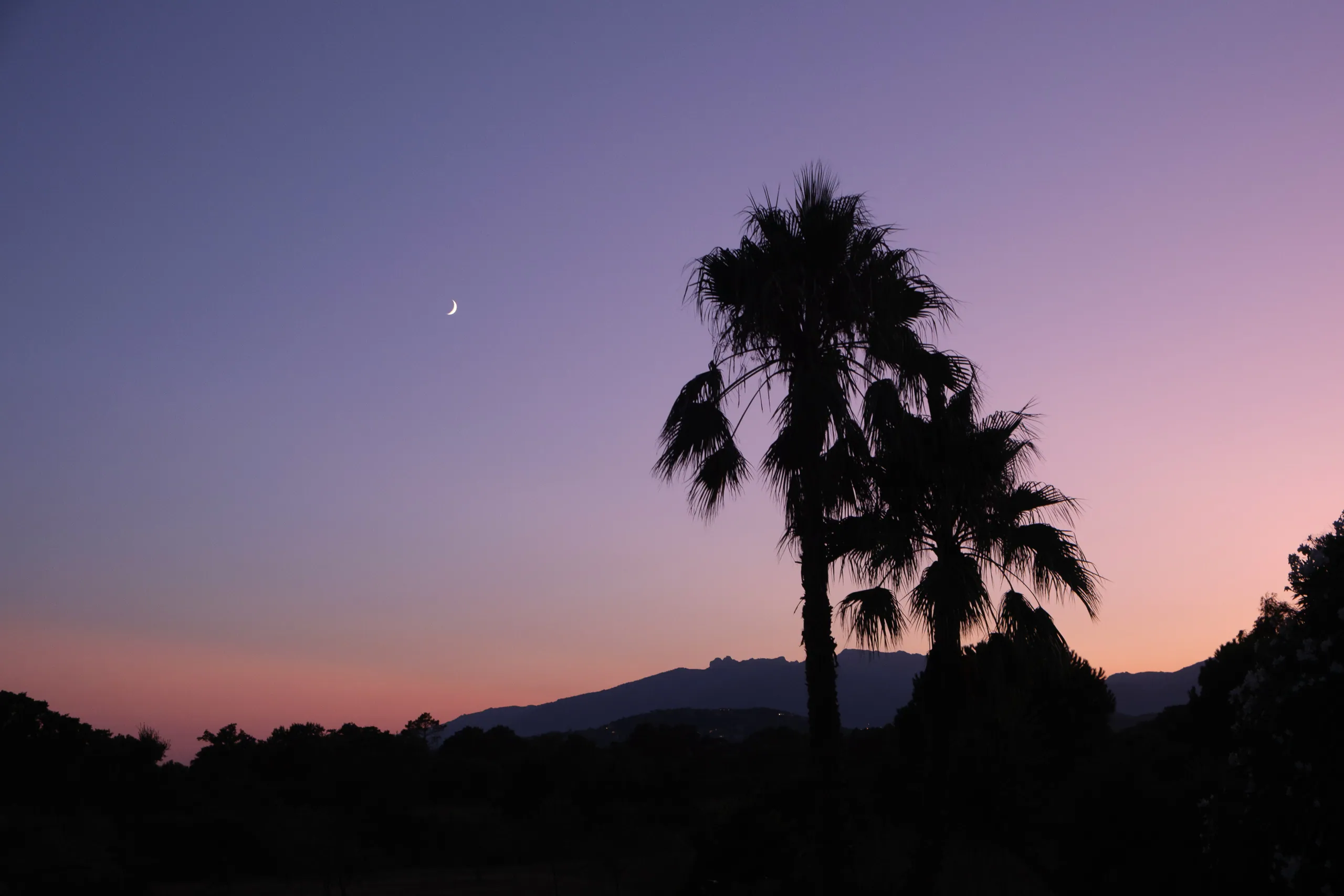 Dusk and Moon, Cala Rossa, Corsica