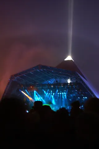 Pyramid Stage by Night