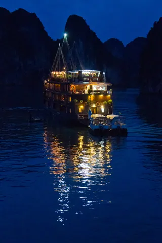 Anchored in Ha Long Bay