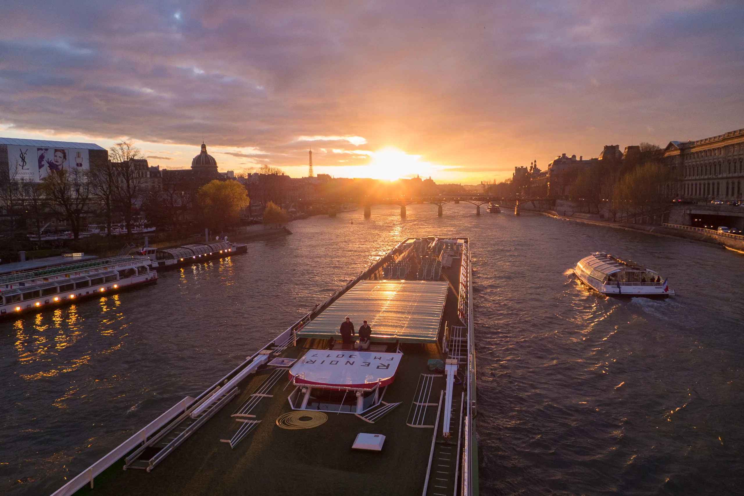 Sunset, the Seine, and a Bateau Mouche