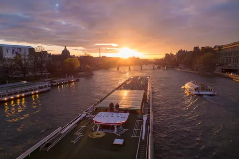 Sunset, the Seine, and a Bateau Mouche