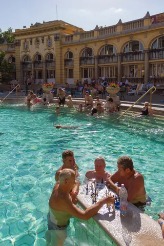 Men playing chess, Szechenyi Baths, Pest