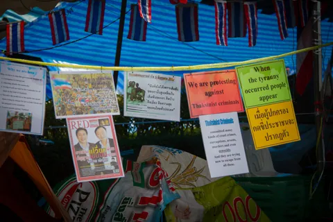 Anti-Thaksin Protest Camp in Lumphini Park, Bangkok
