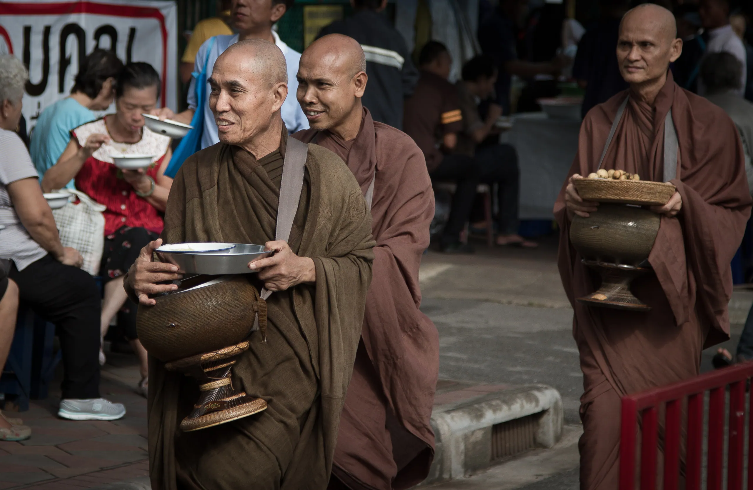 Buddhist Monks in Lumphini Park, Bangkok