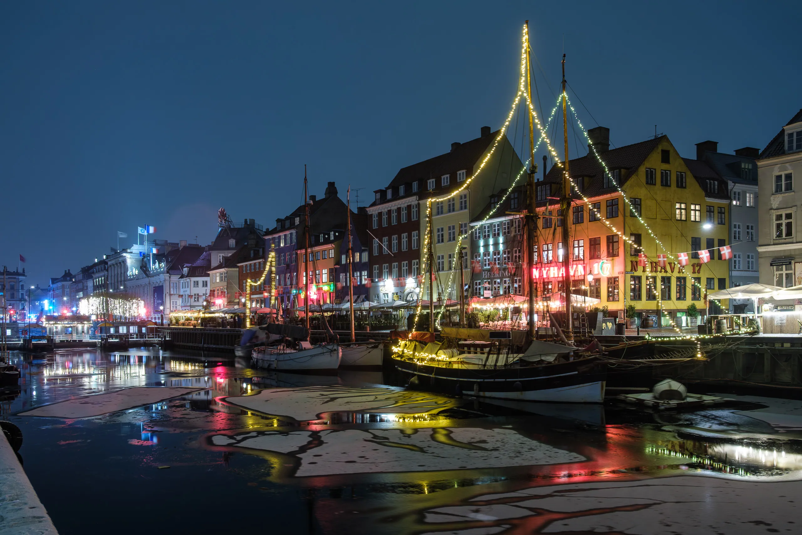 Icy Nyhavn by Night, Copenhagen