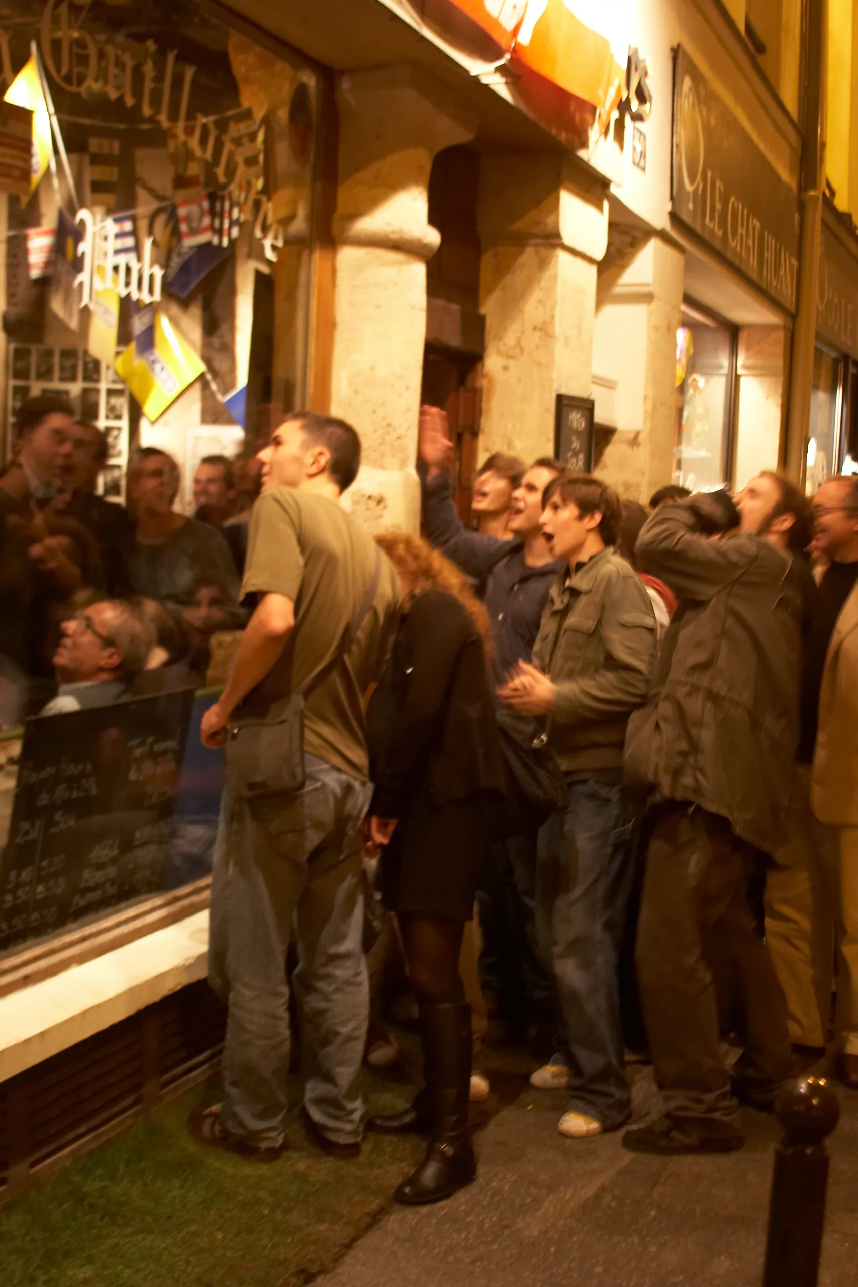 Watching the match in St Germain