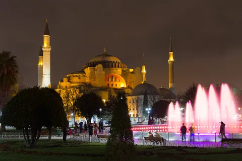Hagia Sofia and Fountains by Night