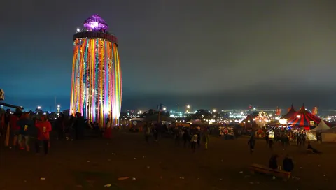 The Ribbon Tower at Night, the Park