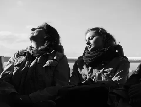 Catching sun on the ferry