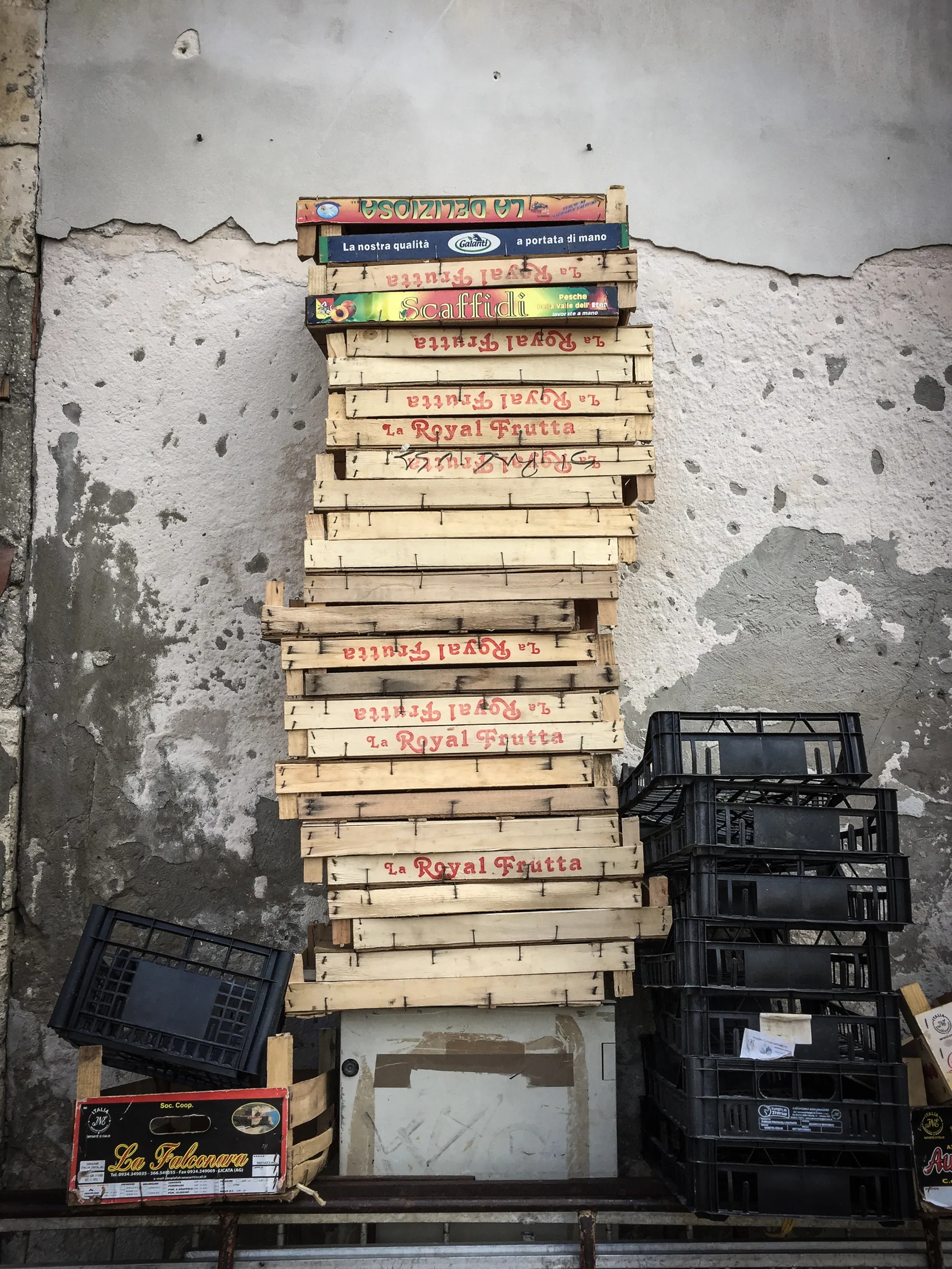 Stacked Pallets, Ortigia Market, Syracuse