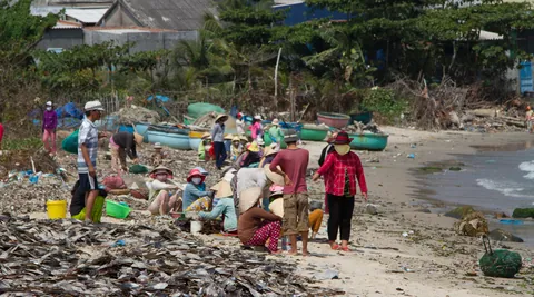 Fishermen on Phan Thiet Beach