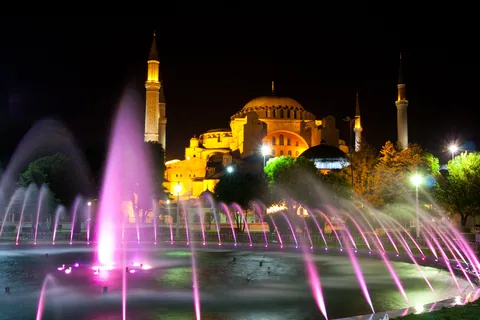 Hagia Sofia Fountains at Night