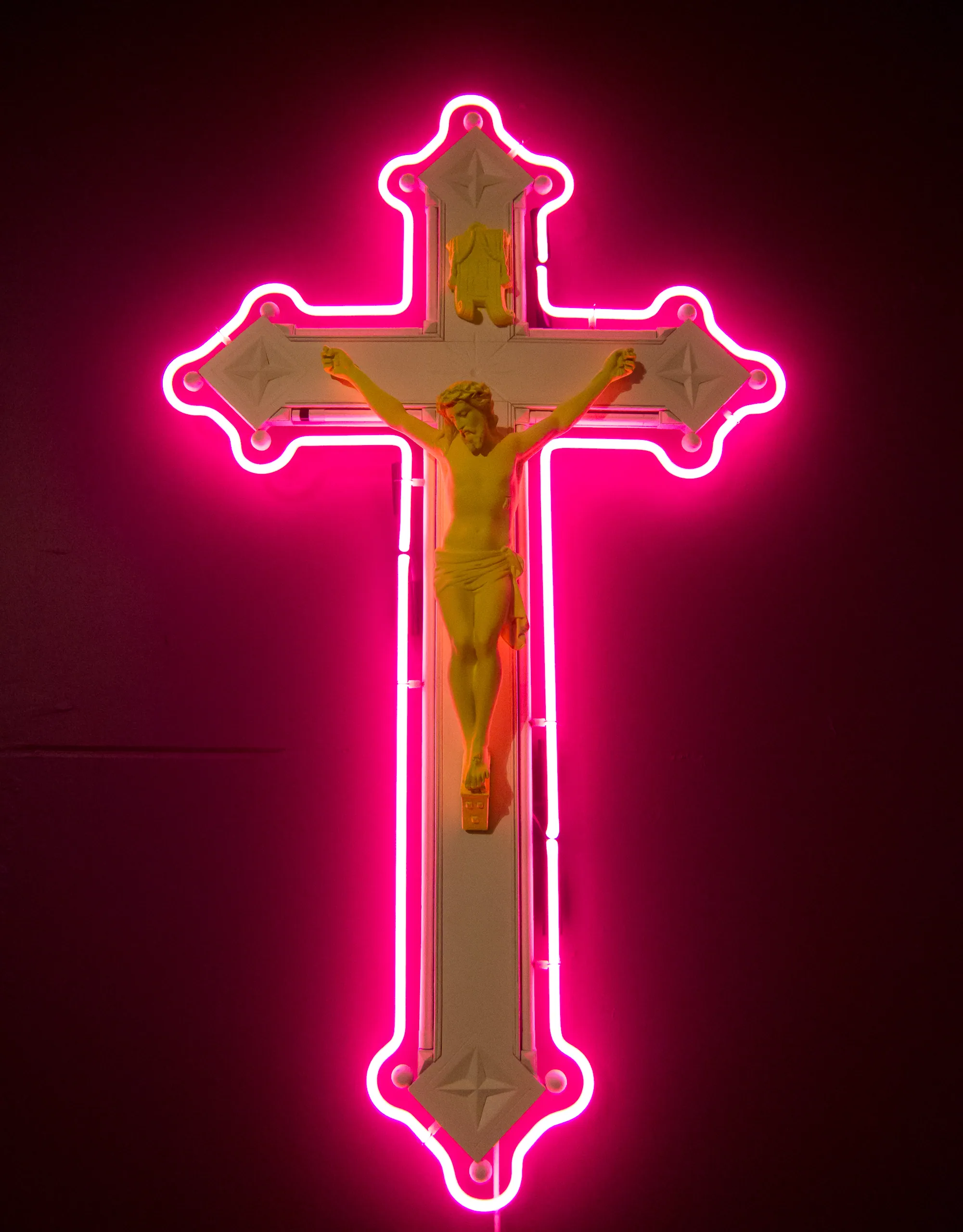 Heimat Neon Crucifix, Circle Culture gallery at Pret a Diner