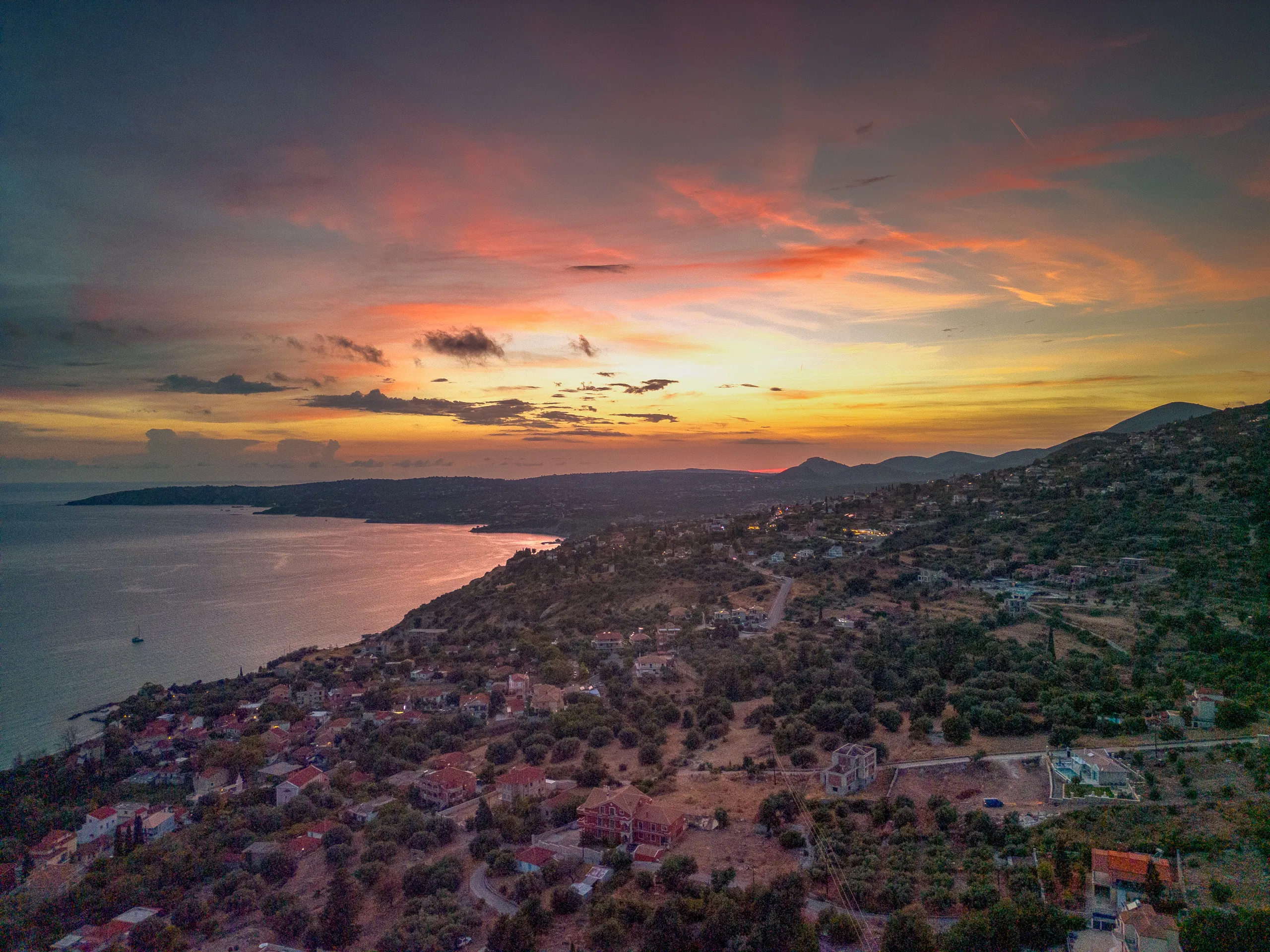 Kefalonia Sunset from the air