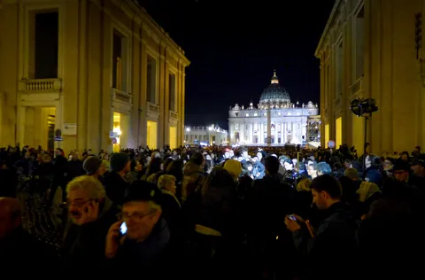 Saint Peter's Square empties after the announcement of Pope Francis