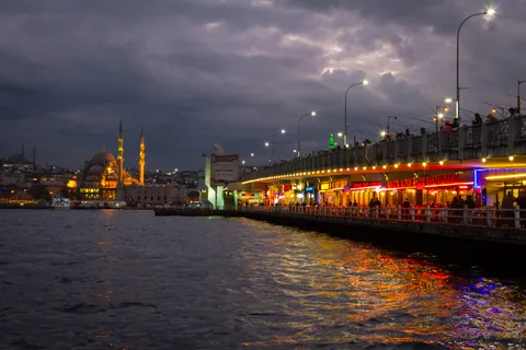 Stormy Istanbul, near the Galata Bridge