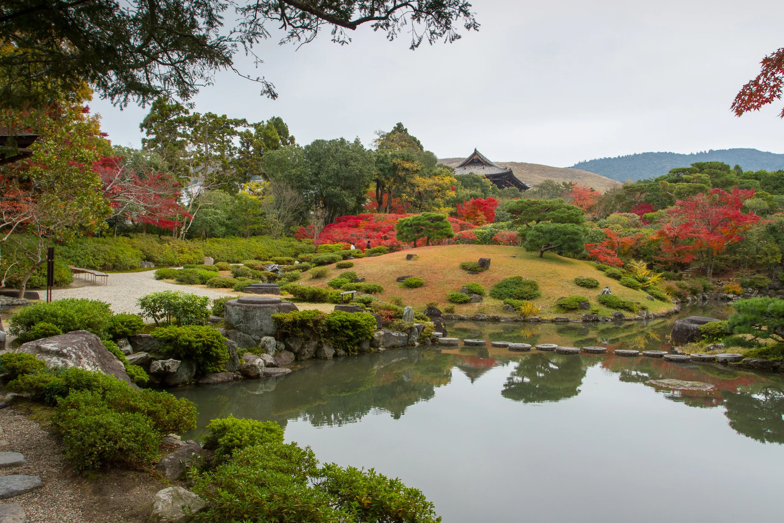 Pond and Todaji Temple Gate, Isuien Garden, Nara Park