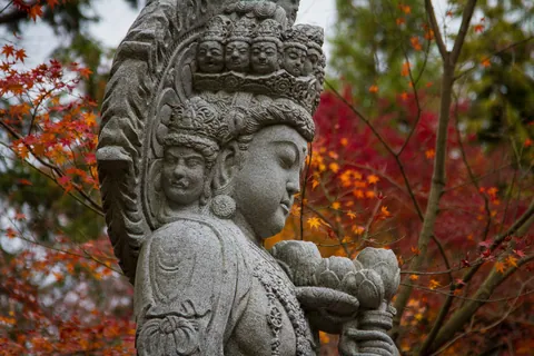 Multi headed deity image in Eikando Temple, Kyoto