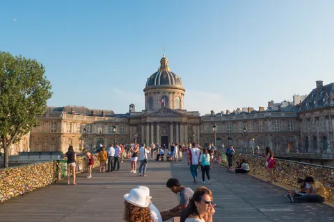 Pont des Arts and the Bibliotheque Mazarine, Paris