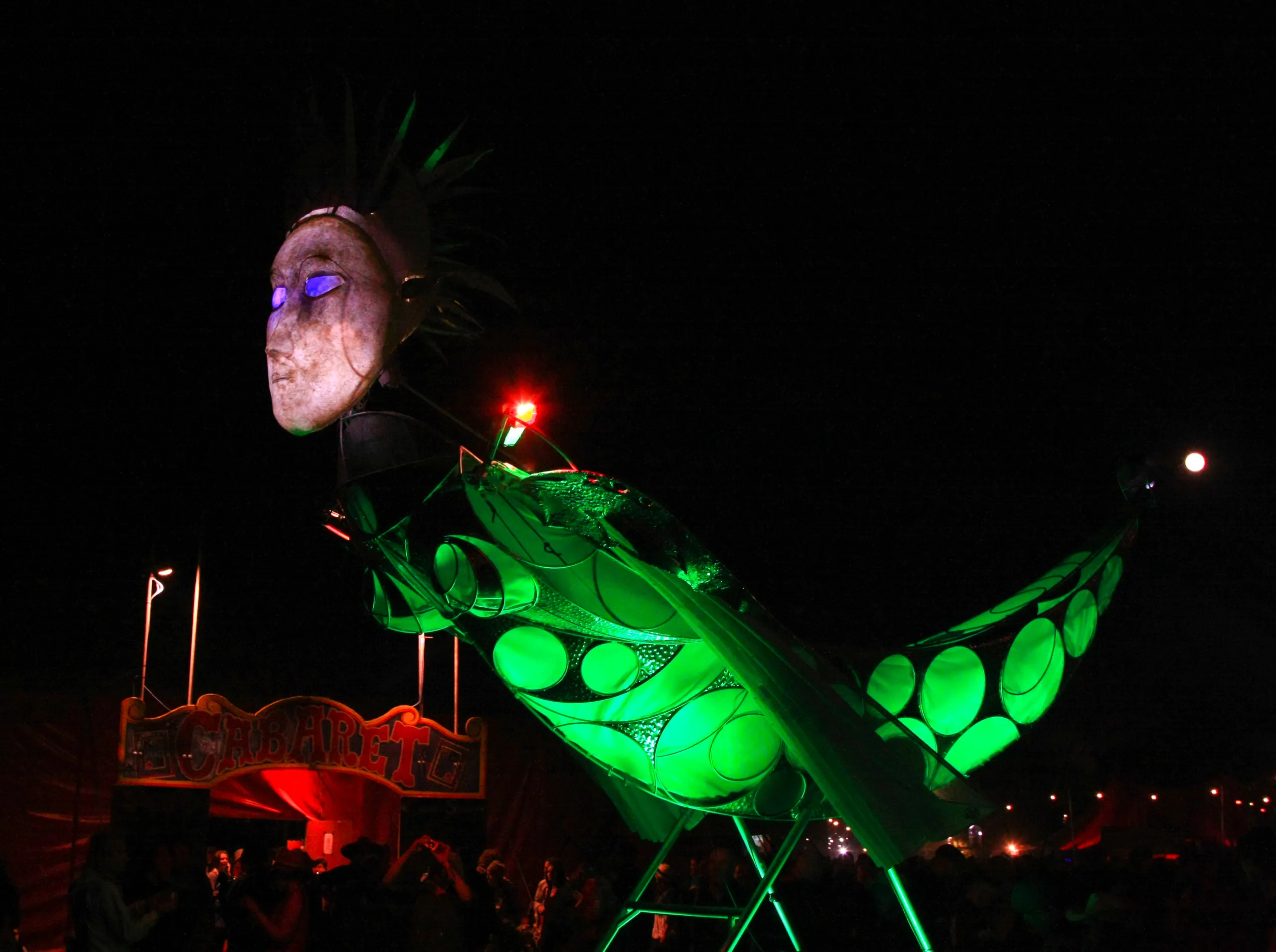 Human-faced insect-buggy, Cabaret Field