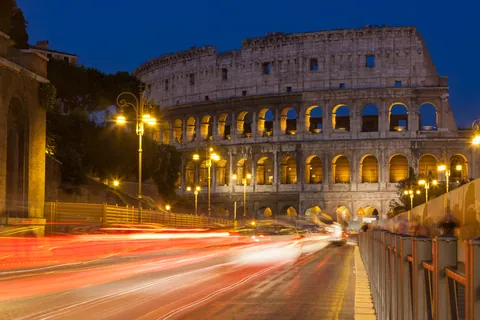 Traffic around the Colosseum, Rome