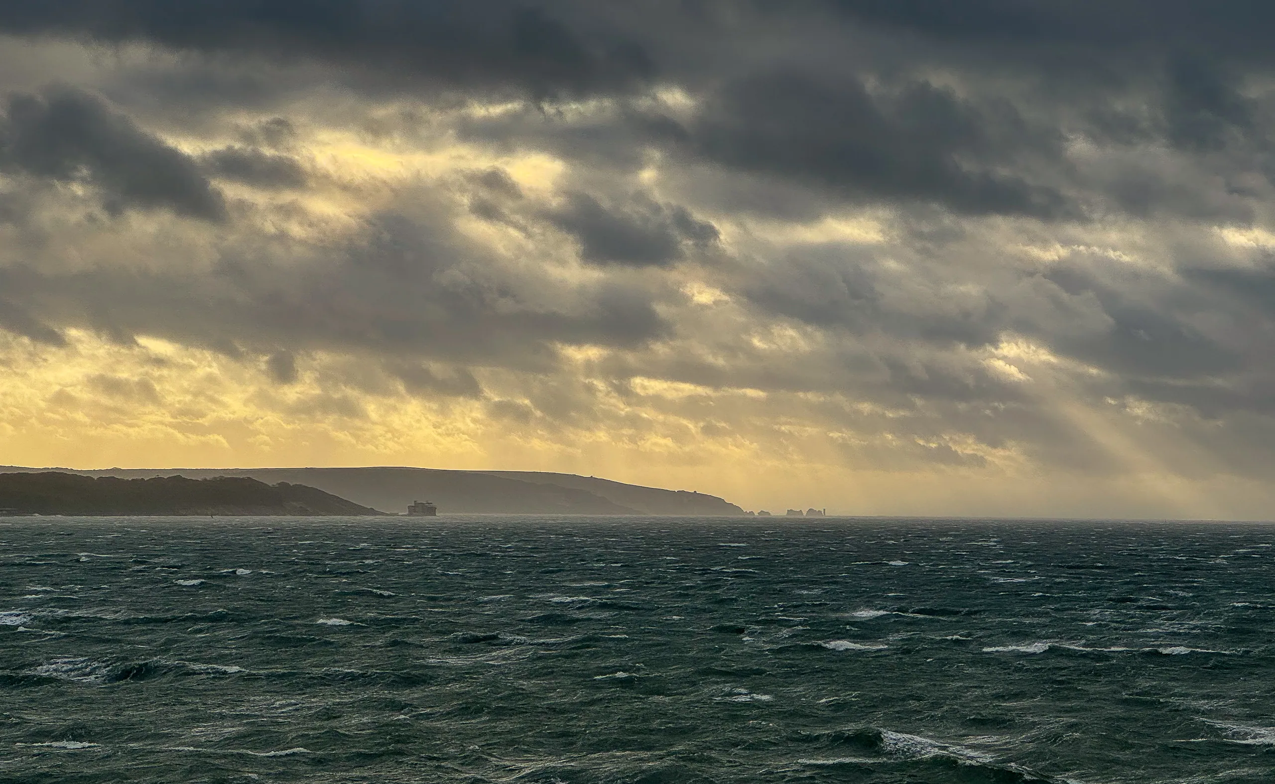The Solent and The Needles during Storm Henk