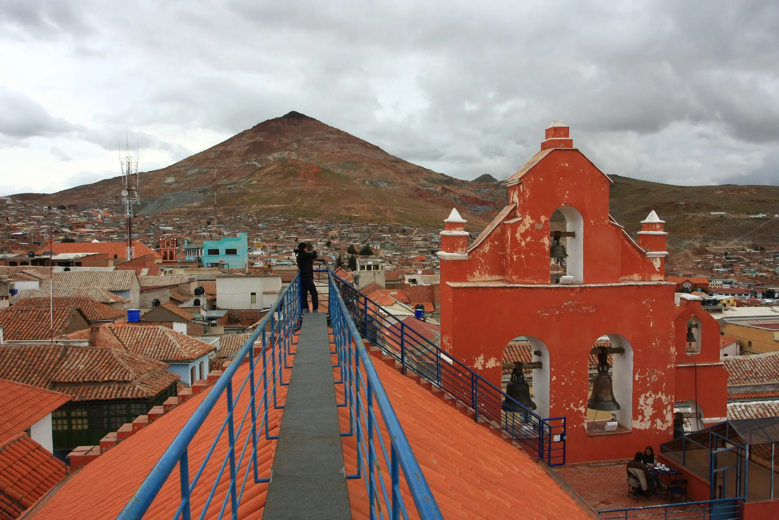 Roof of La Merced and the Cerro Rico mountain