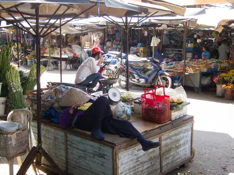 Escaping the midday heat, Central Market, Nha Trang
