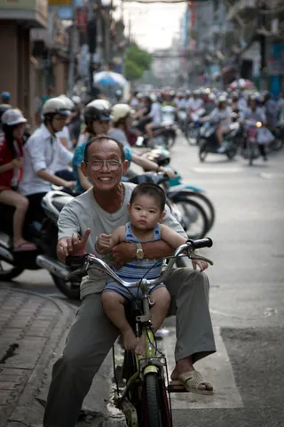 Granddad shows Junior the wheels, Chinatown