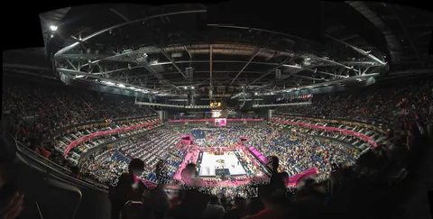 Panorama of the North Greenwich Arena during the USA Spain Olympic Basketball Final, August 12th 2012