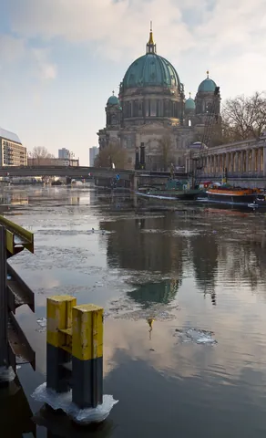 Berliner Dom and the River Spree in Winter