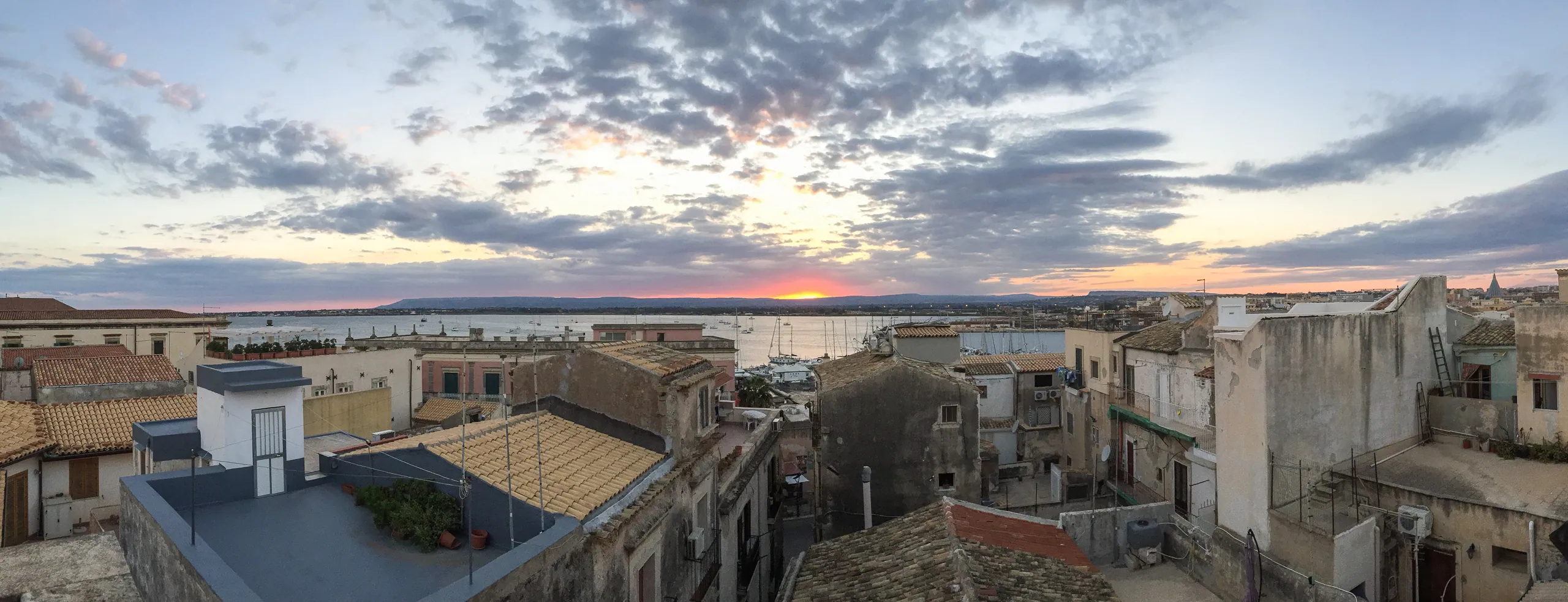 Sunset from our balcony, Ortigia, Syracuse