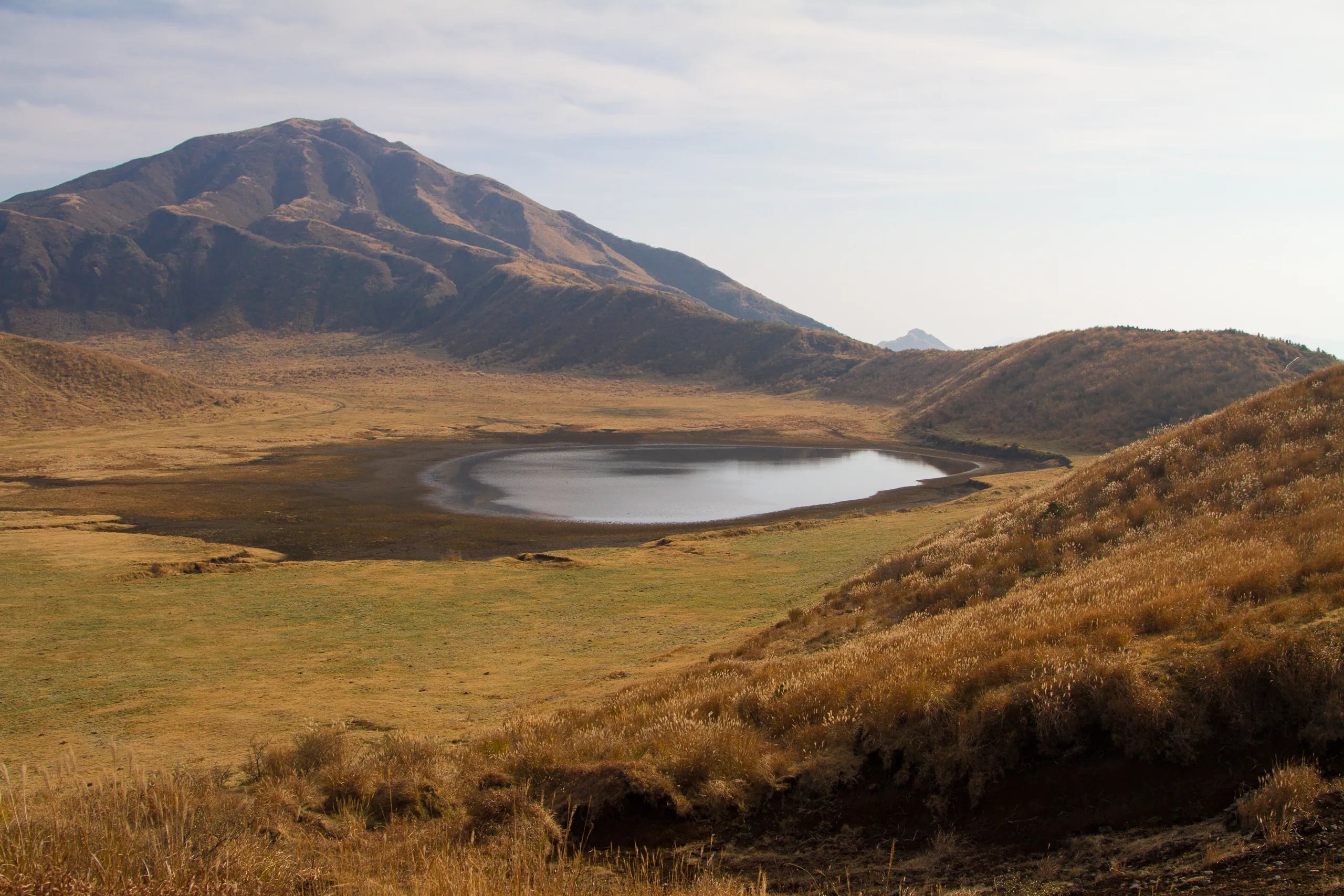 Mount Aso Slopes and Lake