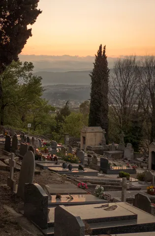 Cemetery of Mougins at Sunset