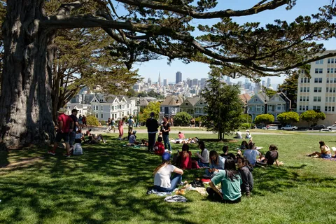 The Painted Ladies from Alamo Square Park