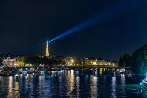 Eiffel Tower and the Seine by Night, Paris