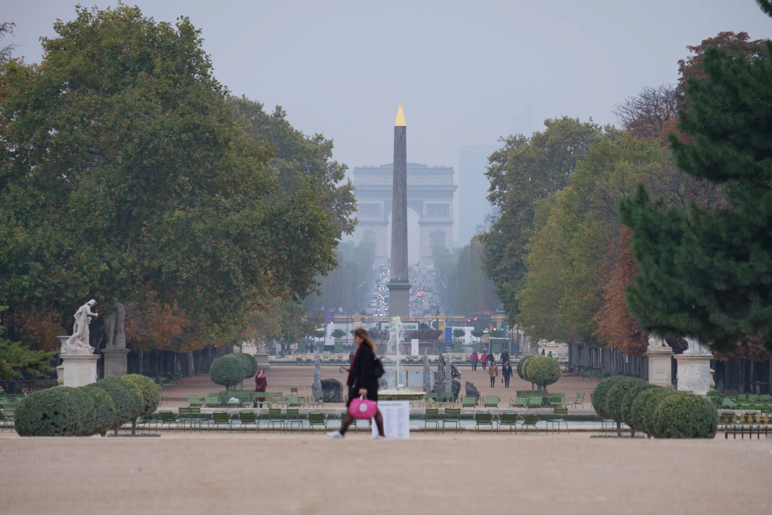View down the Champs-Elysees