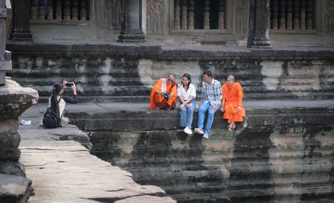 Monk Photo Session, Angkor Wat