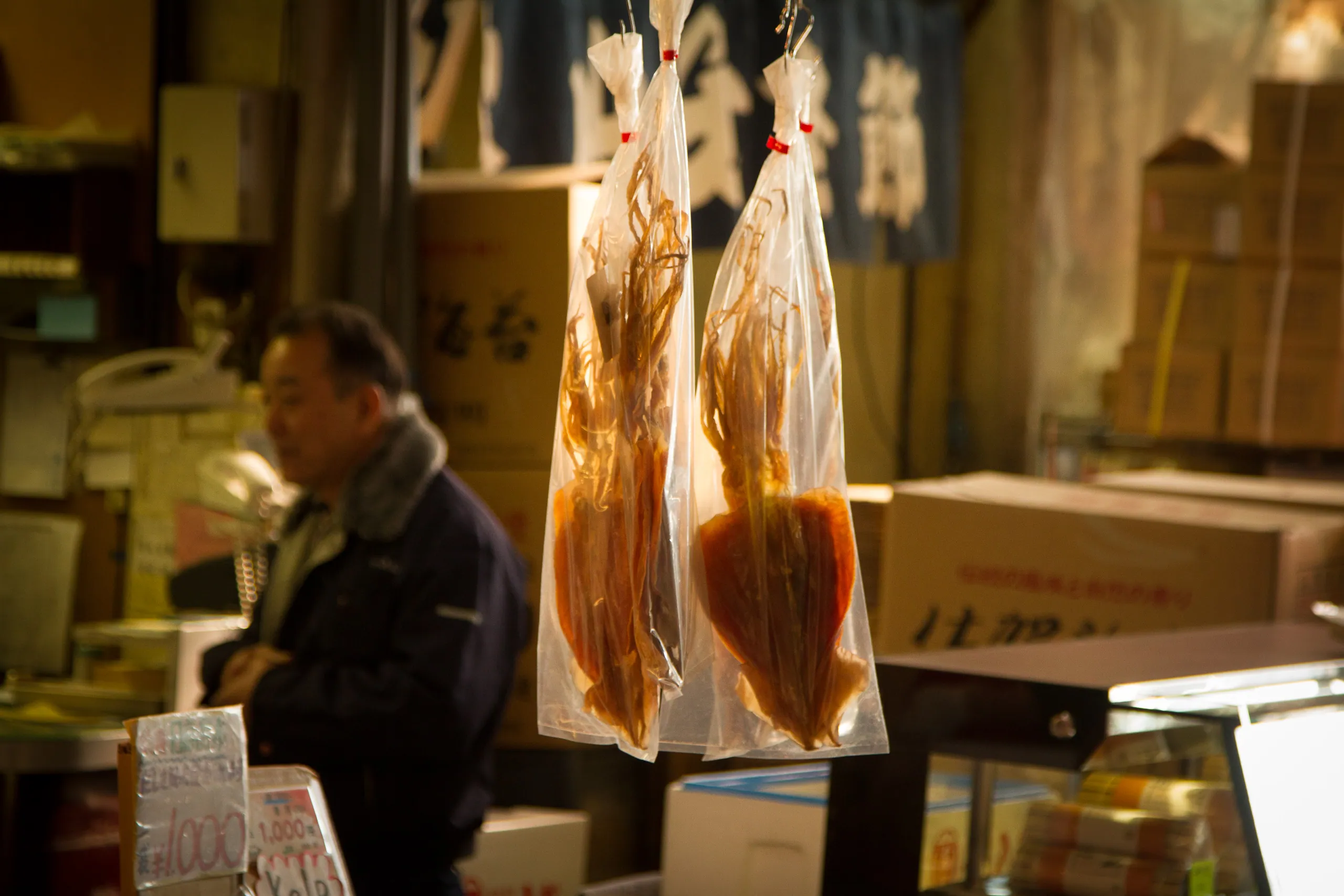 Squid Hanging, Tsukiji Fish Market