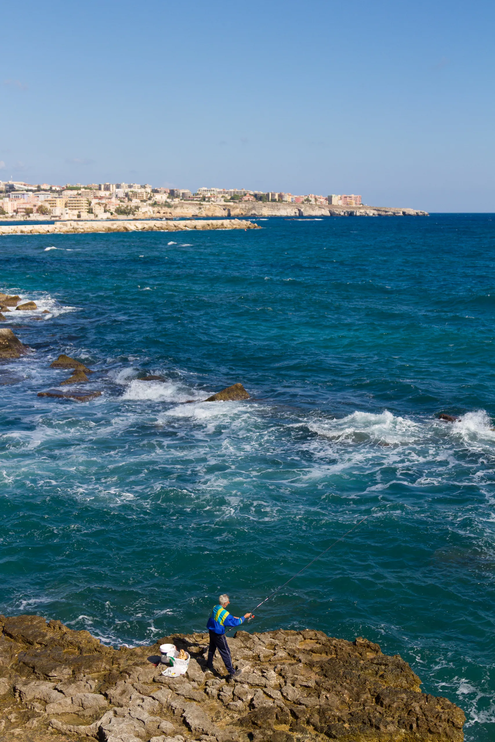 Lone fisherman, Ortigia