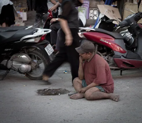 Homeless man, Old Quarter, Hanoi
