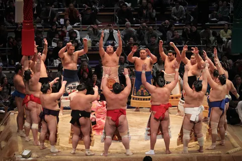 Entrance of the Maku-uchi Rikishi, Fukuoka Kokusai